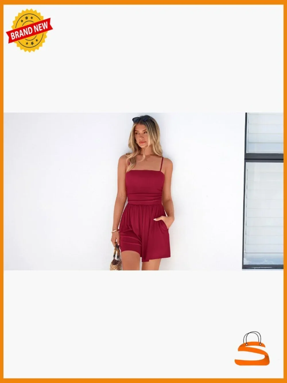 Casual One Piece Shorts Jumpsuit Spaghetti Strap Sleeveless Summer Romper